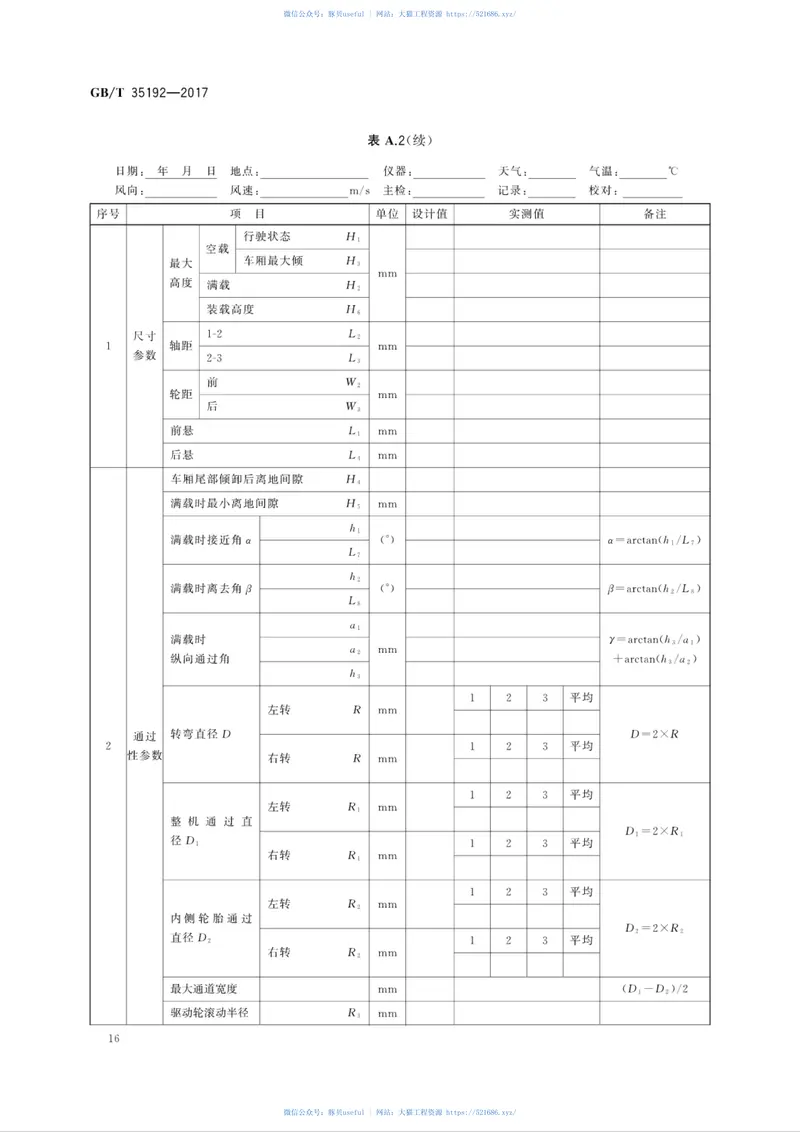 GBT35192-2017土方机械非公路机械传动宽体自卸车试验方法 预览图