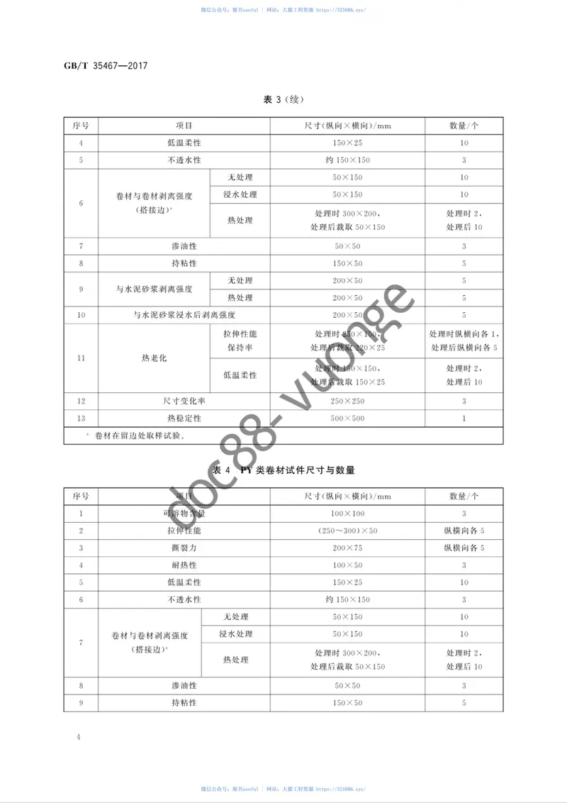 GBT35467-2017湿铺防水卷材 预览图