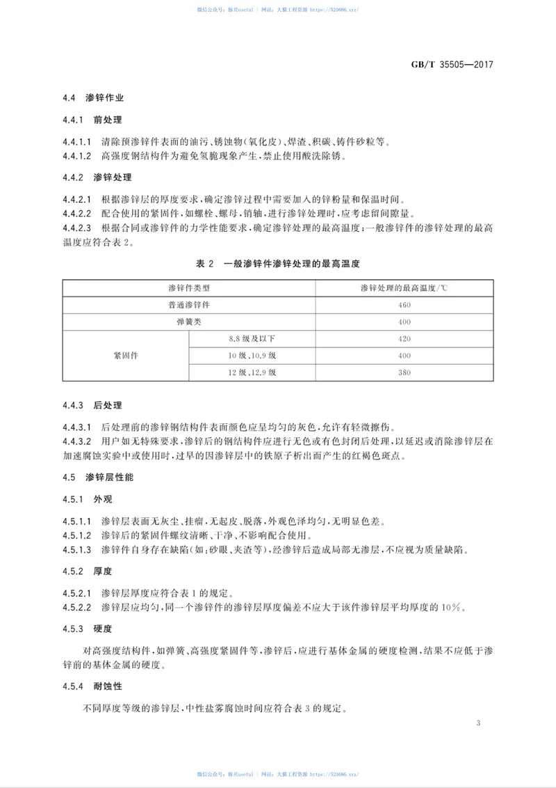 GBT35505-2017钢结构件渗锌耐蚀作业质量控制评定技术规范 预览图