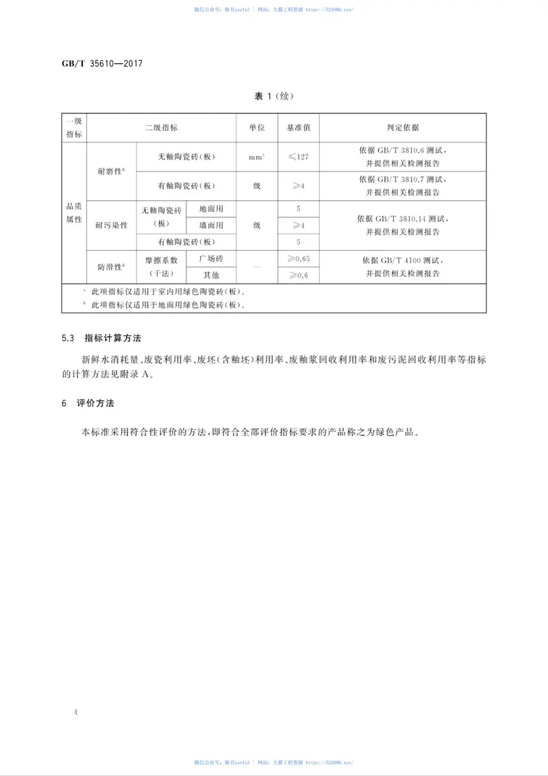 GBT35610-2017绿色产品评价陶瓷砖(板) 预览图