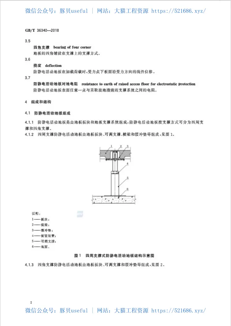 GBT36340-2018防静电活动地板通用规范 预览图