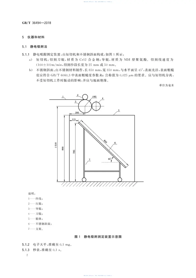 GBT36494-2018玻璃纤维无捻粗纱静电性的测定 预览图