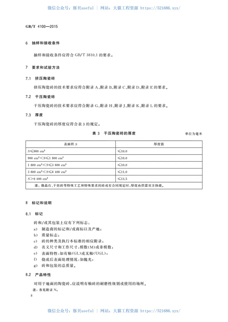 GBT4100-2015陶瓷砖 预览图