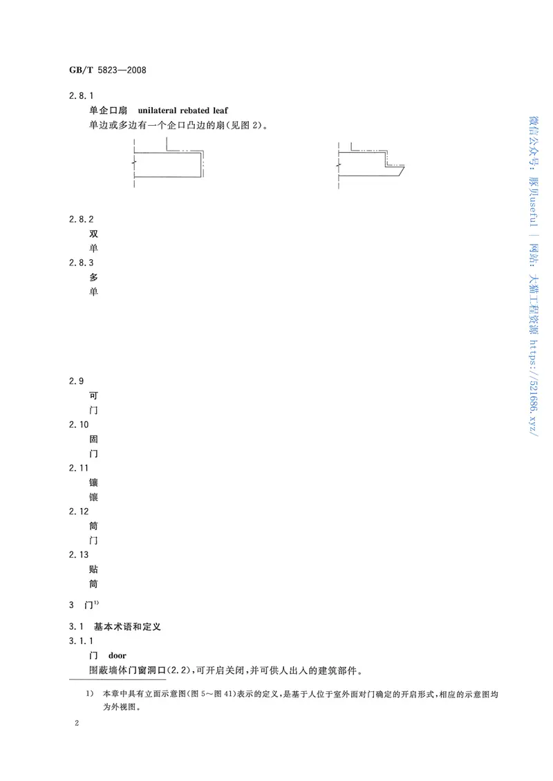 GBT5823-2008建筑门窗术语 预览图