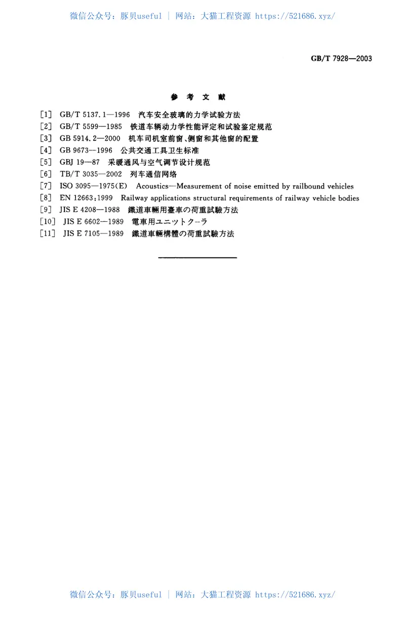 GBT7928-2003地铁车辆通用技术条件 预览图