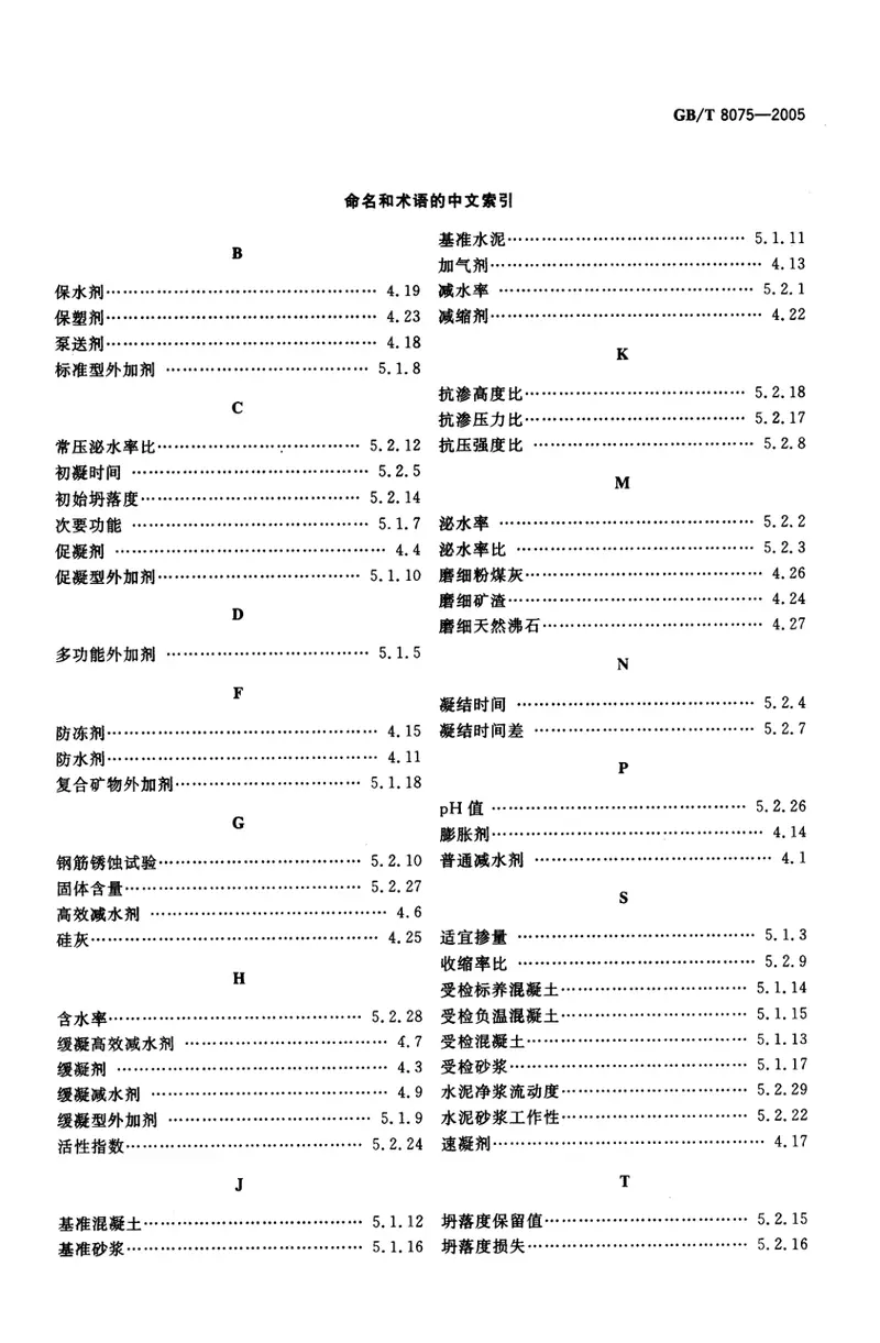 GBT8075-2005混凝土外加剂定义、分类、命名与术语 预览图