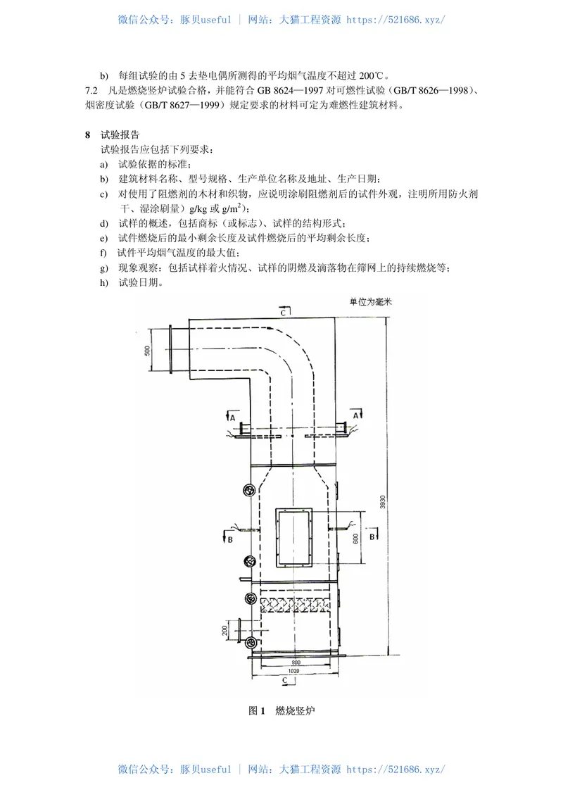 GBT8625-2005建筑材料难燃性试验方法 预览图