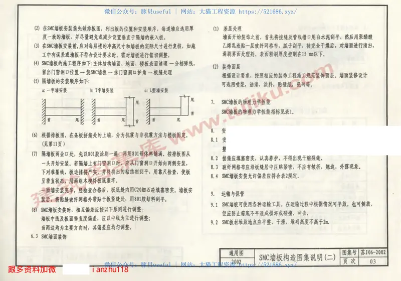 苏J06-2002SMC环保轻质墙板构造图集(2) 预览图