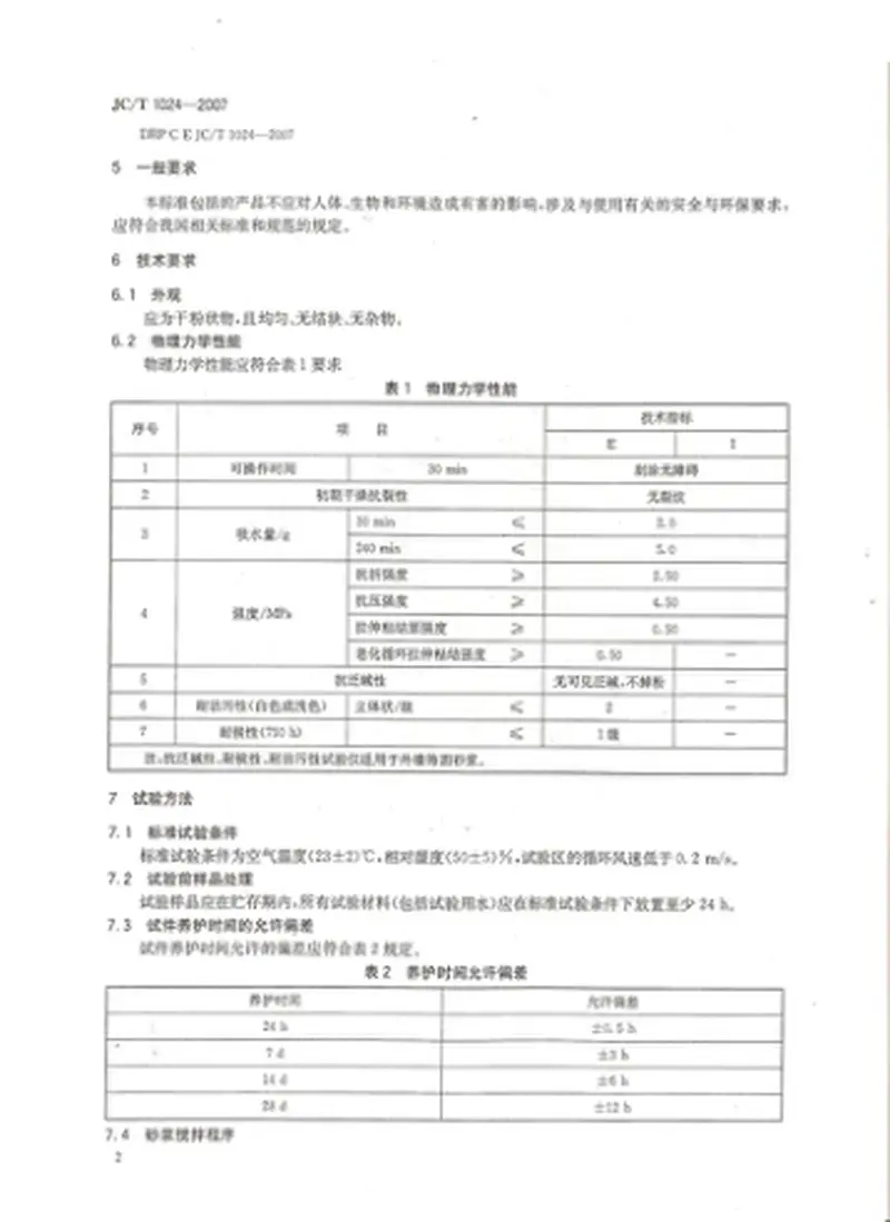 JC1024-2007墙体饰面砂浆 预览图