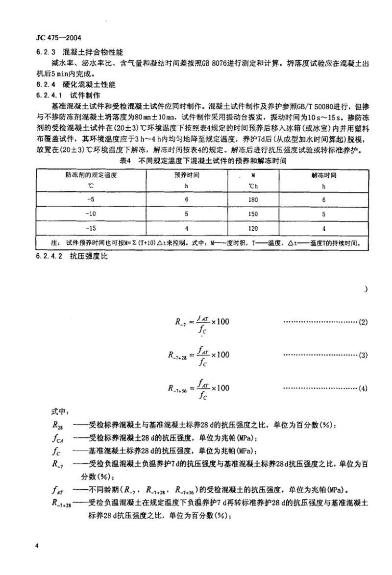 JC475-2004混凝土防冻剂 预览图