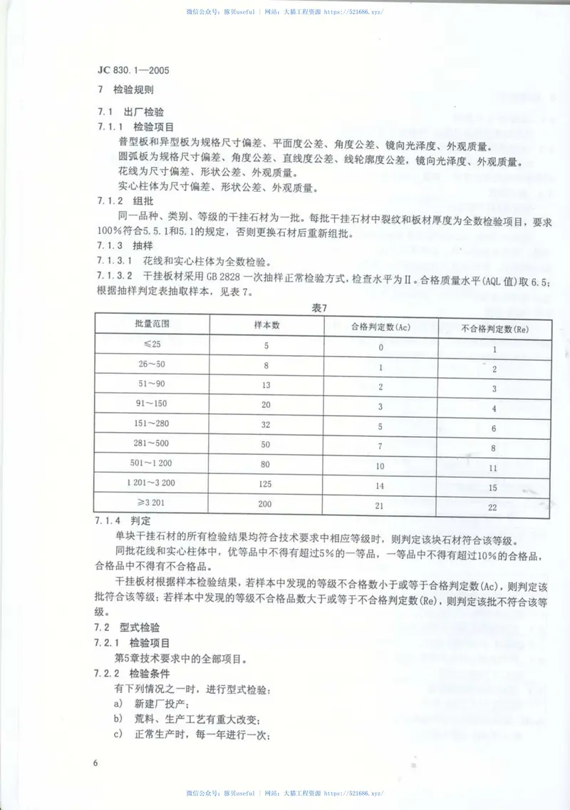 JC830.1-2005干挂饰面石材及其金属挂件第1部分：干挂饰面石材 预览图