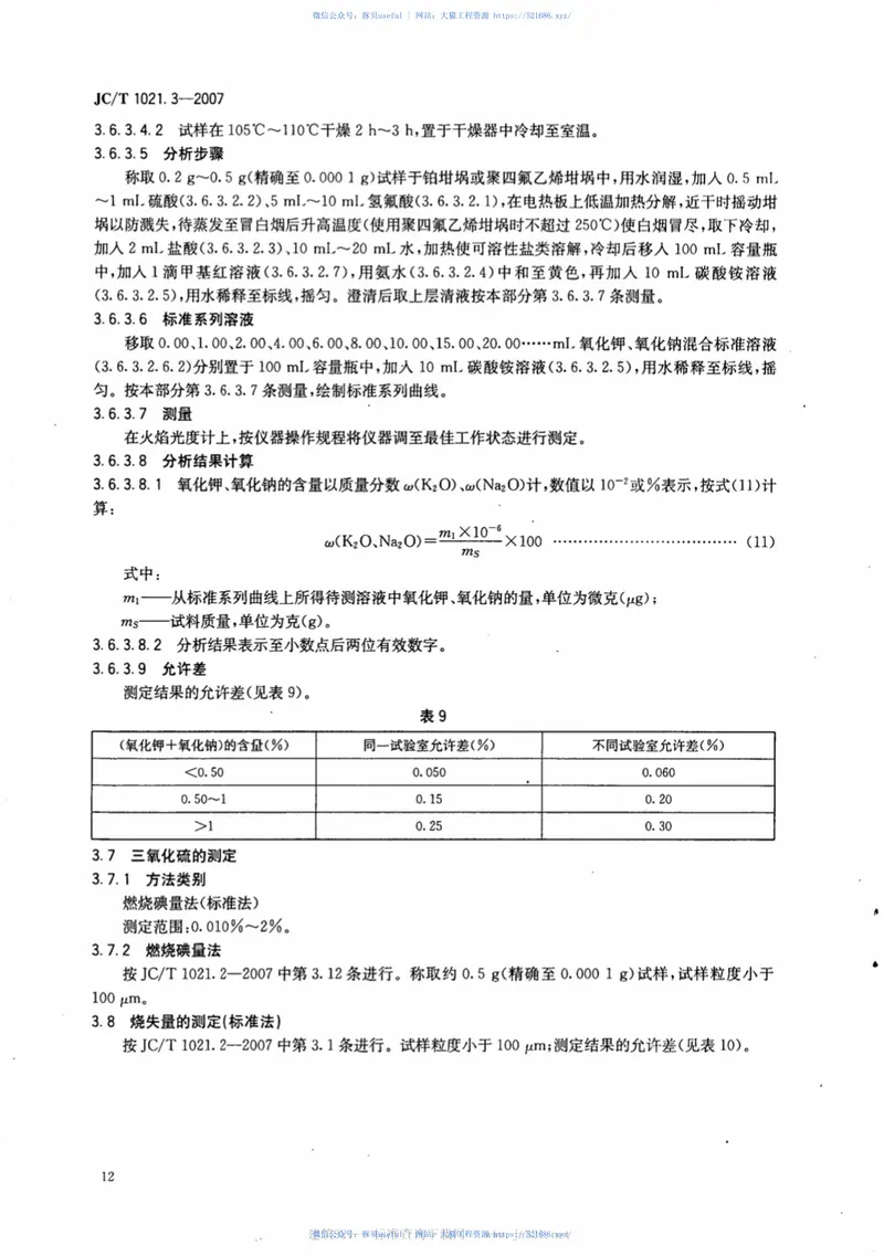 JCT1021.3-2007非金属矿物和岩石化学分析方法第3部分：碳酸盐岩石、矿物化学分析方法 预览图