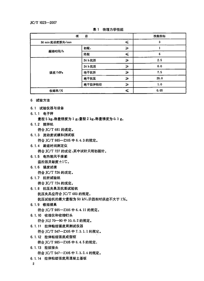 JCT1023-2007石膏基自流平砂浆 预览图