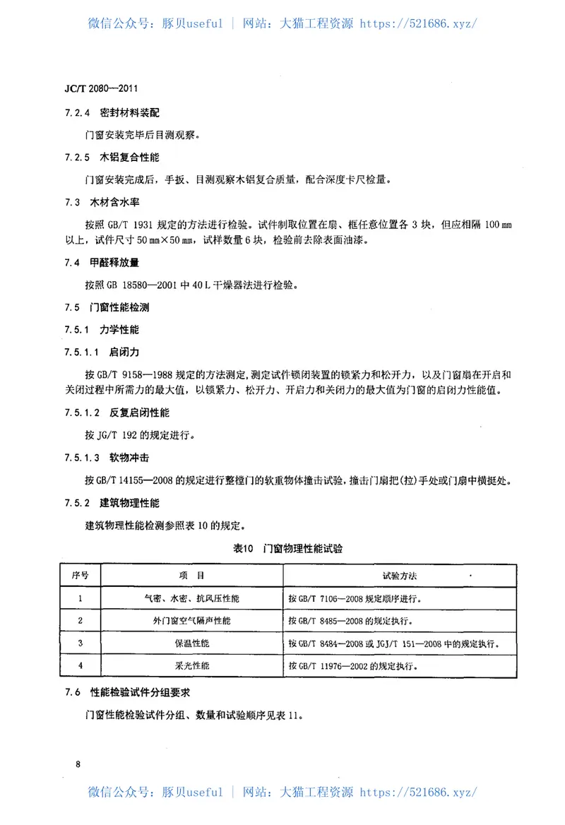 JCT2080-2011木铝复合门窗 预览图