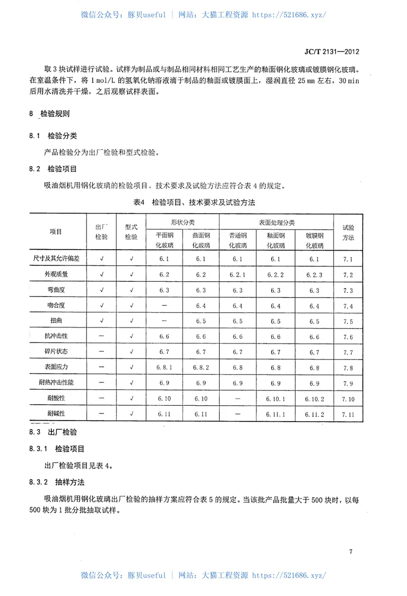 JCT2131-2012吸油烟机用钢化玻璃 预览图