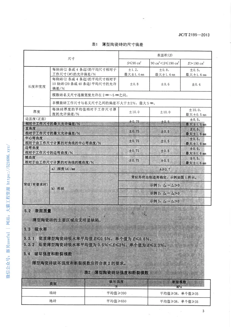 JCT2195-2013薄型陶瓷砖 预览图