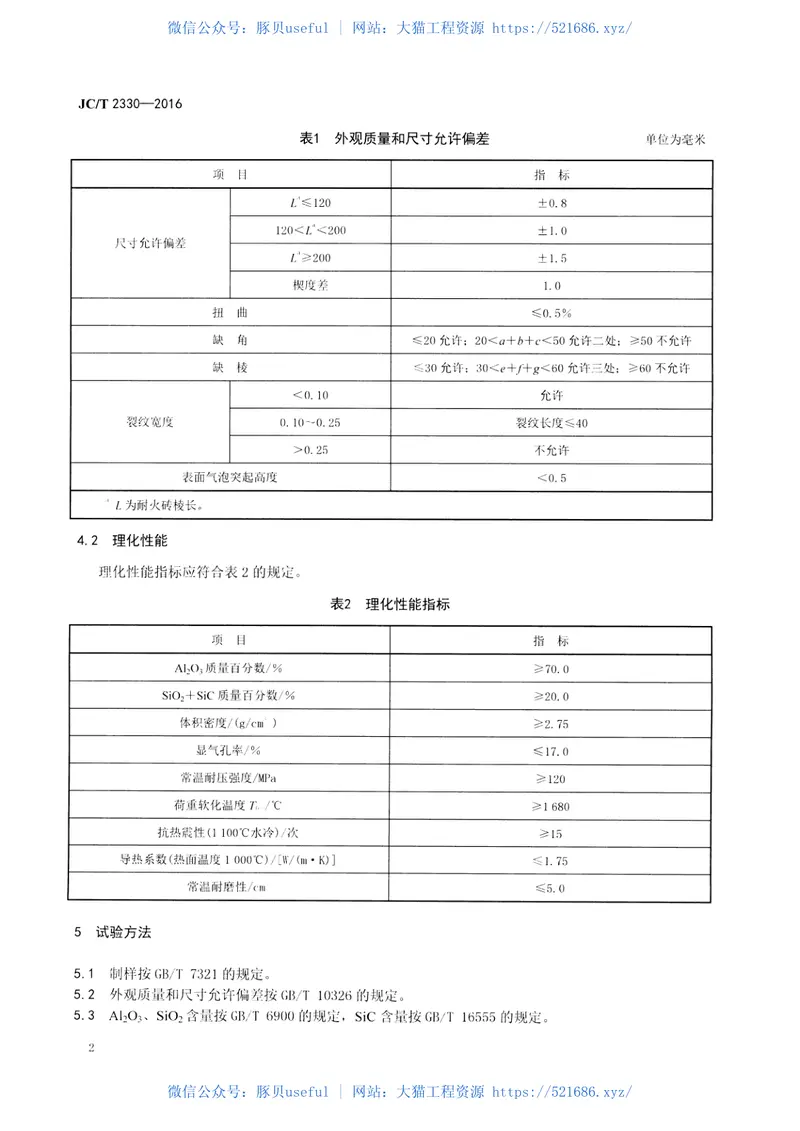 JCT2330-2016水泥窑用铝碳耐磨砖 预览图