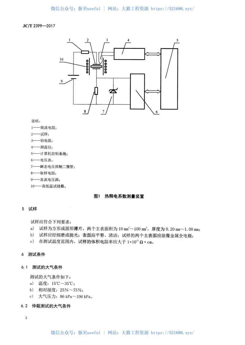 JCT2399-2017偏置电场下材料热释电系数测试方法 预览图