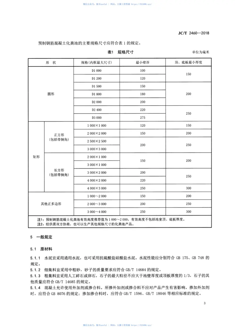 JCT2460-2018预制钢筋混凝土化粪池 预览图