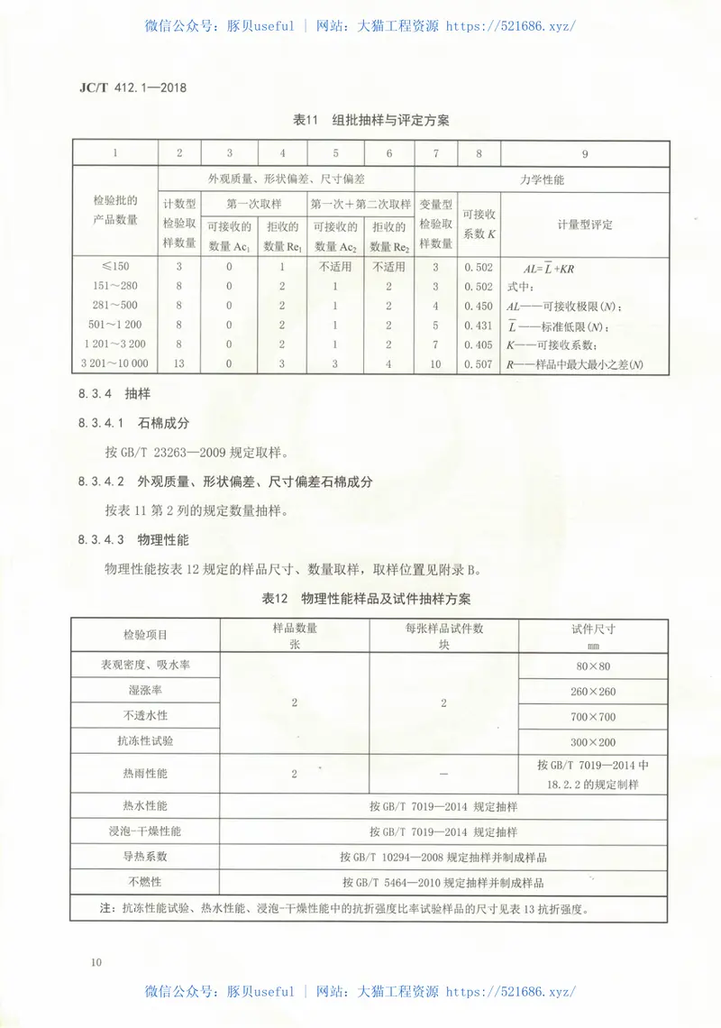 JCT412.1-2018纤维水泥平板第1部分：无石棉纤维水泥平板 预览图