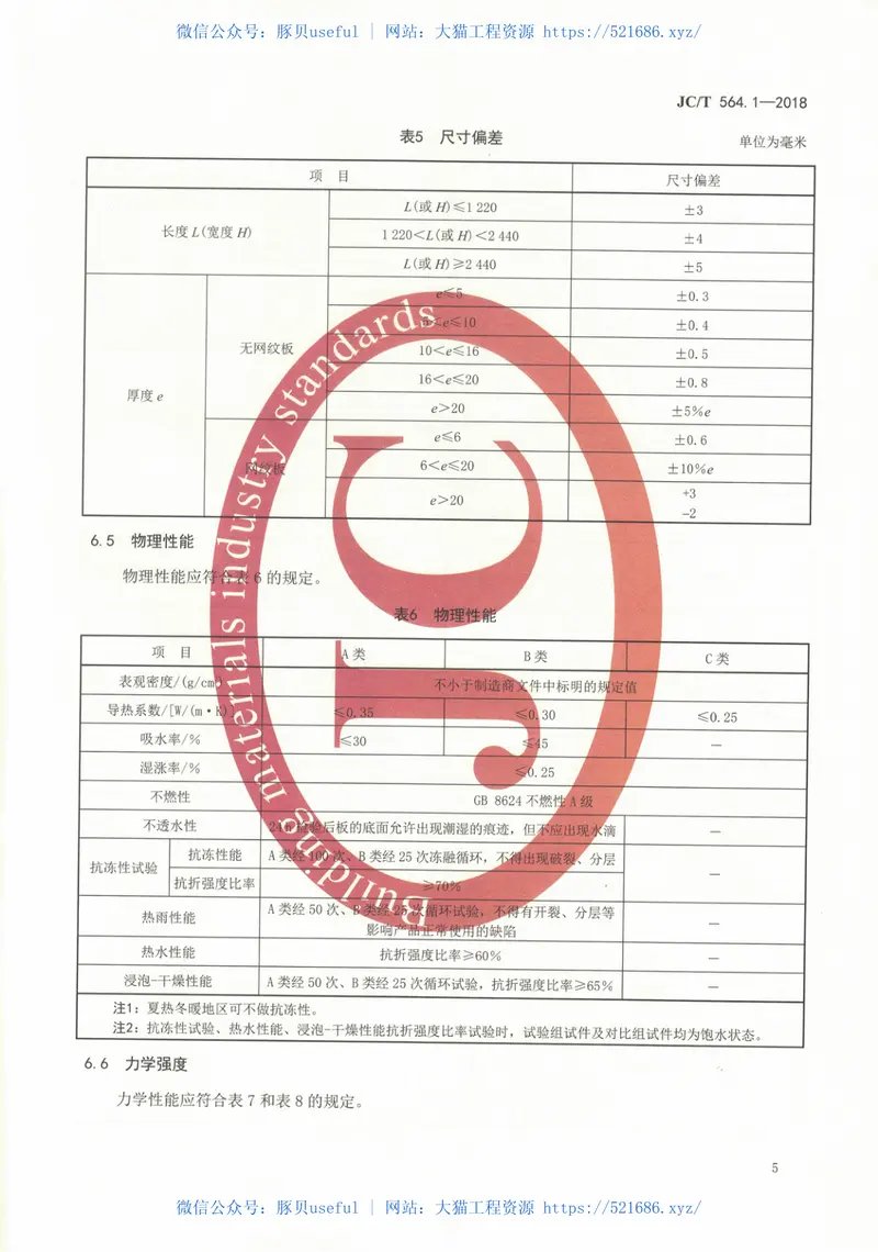 JCT564.1-2018纤维增强硅酸钙板第1部分：无石棉硅酸钙板 预览图