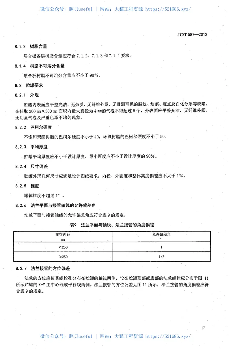 JCT587-2012玻璃纤维缠绕增强热固性树脂耐腐蚀立式贮罐 预览图