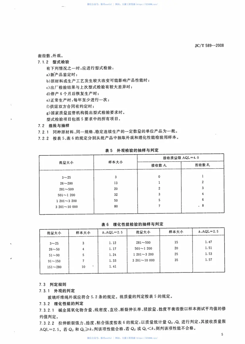 JCT589-2008增强橡胶用玻璃纤维绳 预览图