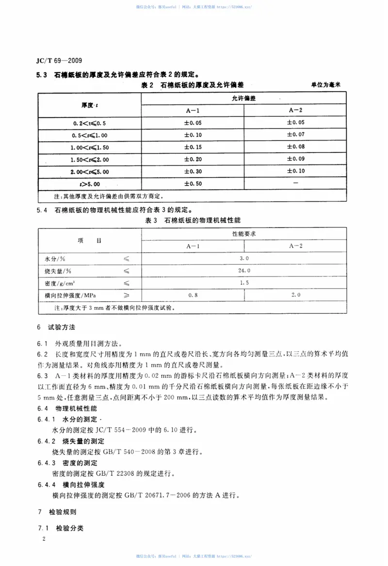 JCT69-2009石棉纸板 预览图