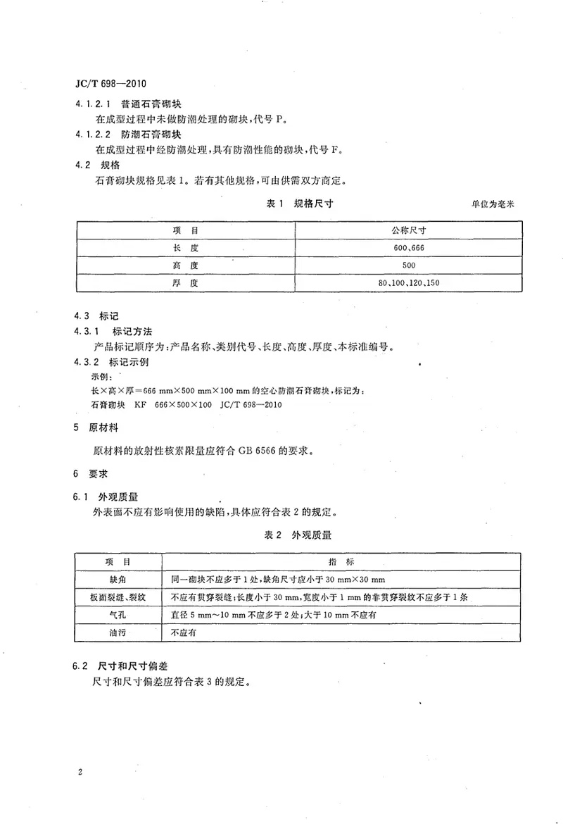 JCT698-2010石膏砌块 预览图