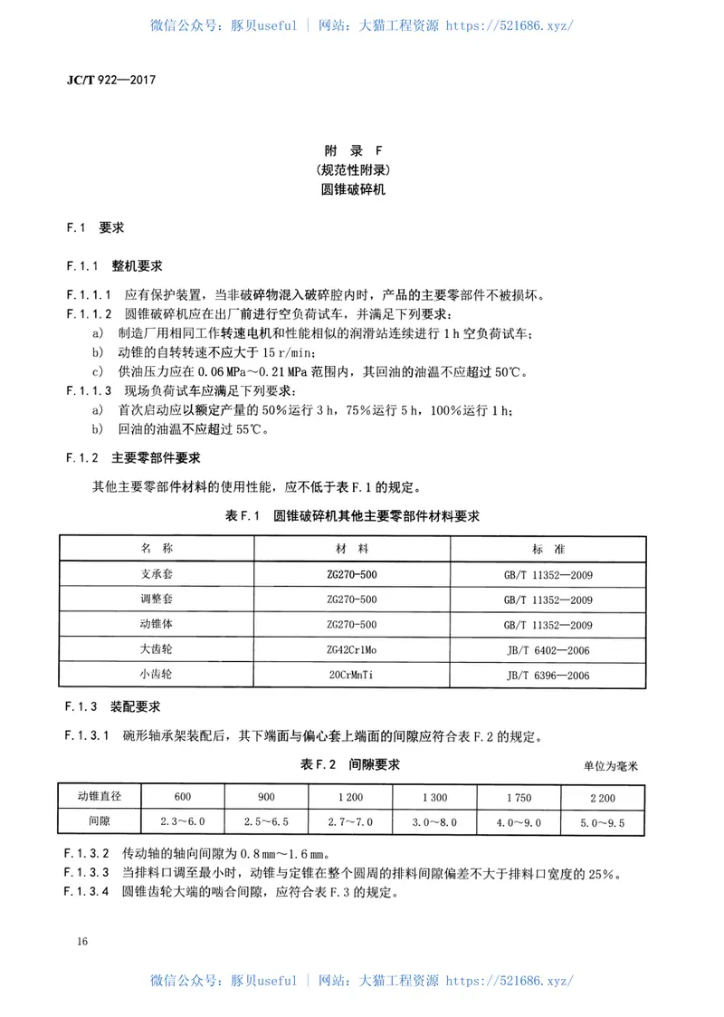 JCT922-2017水泥工业用破碎机技术条件 预览图