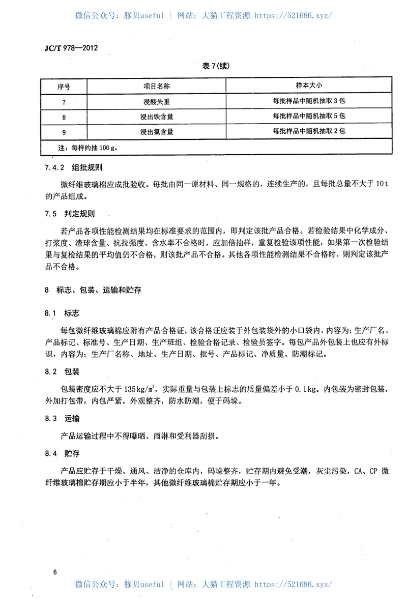 JCT978-2012微纤维玻璃棉 预览图