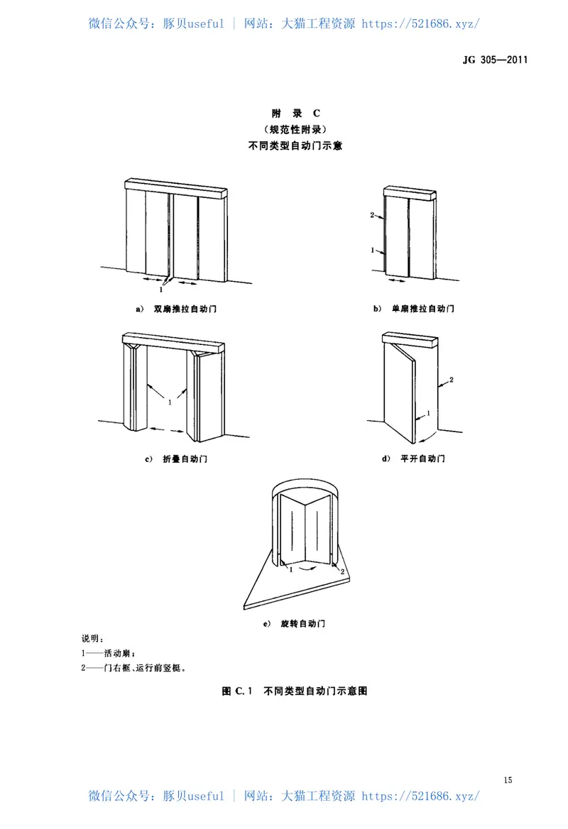 JG305-2011人行自动门安全要求 预览图