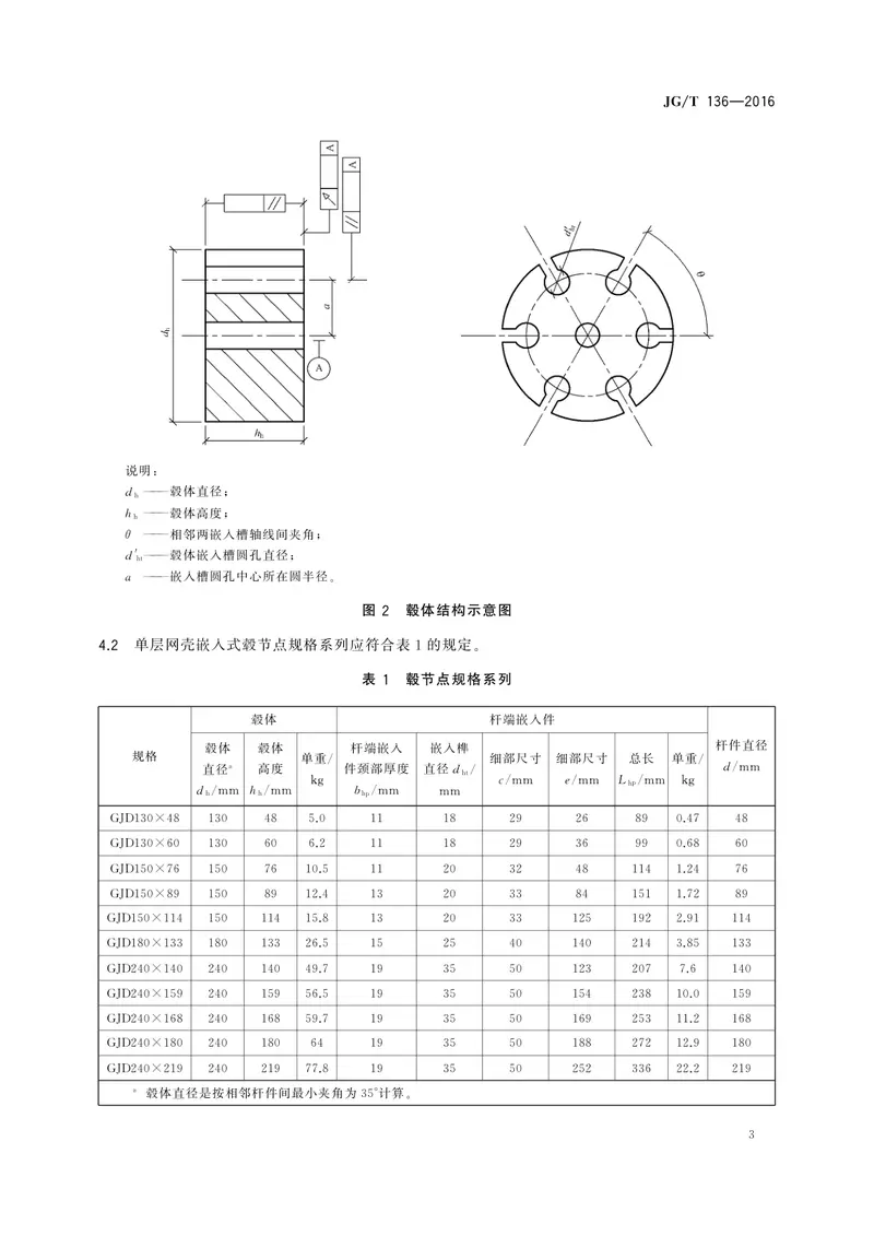 JGT136-2016单层网壳嵌入式毂节点 预览图