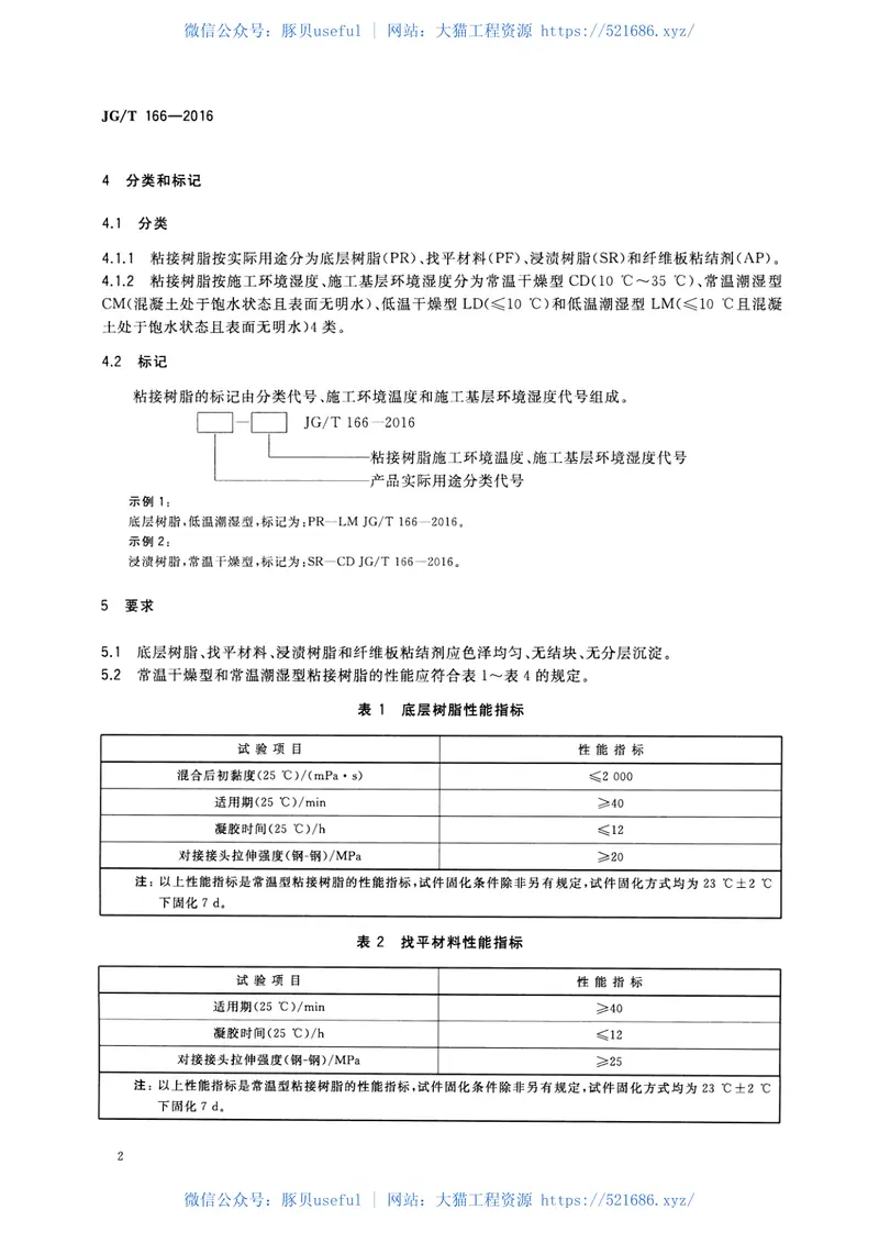 JGT166-2016纤维片材加固修复结构用粘接树脂 预览图