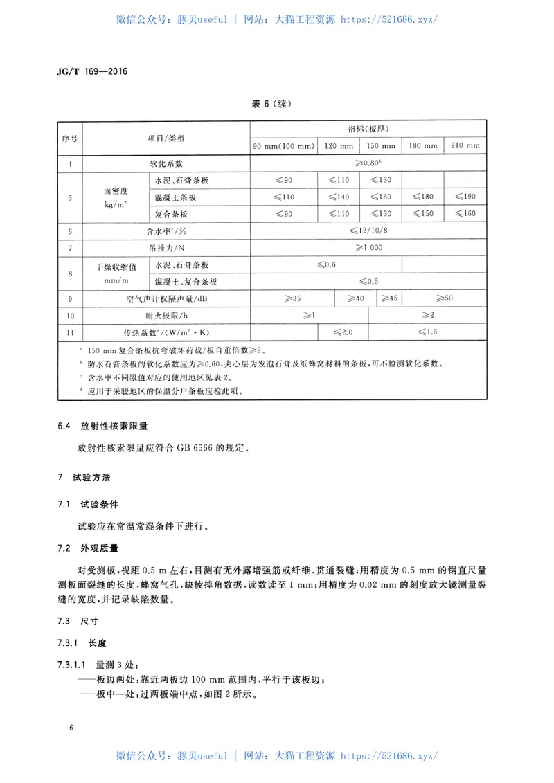 JGT169-2016建筑隔墙用轻质条板通用技术要求 预览图