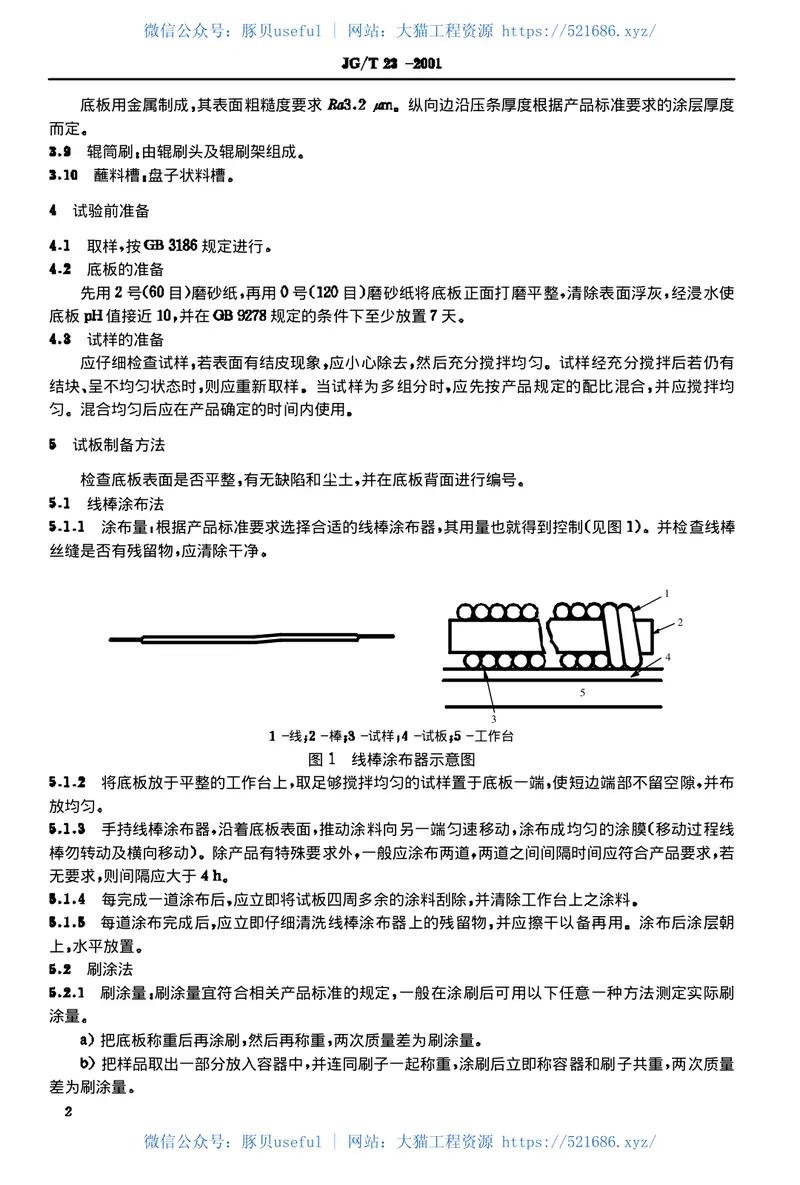 JGT23-2001建筑涂料涂层试板的制备 预览图