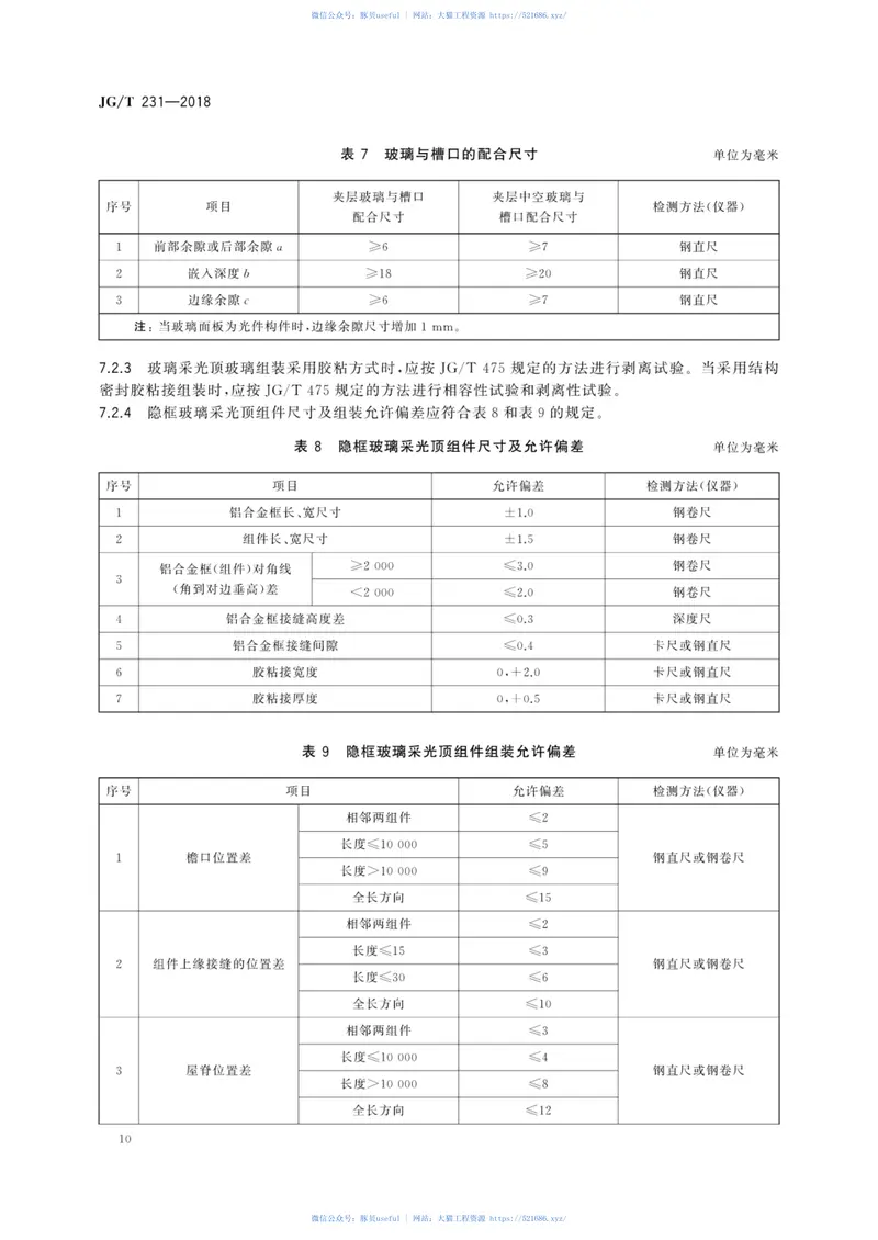 JGT231-2018建筑玻璃采光顶技术要求 预览图