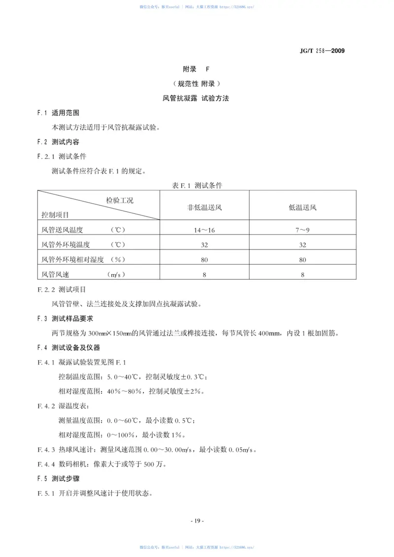 JGT258-2009非金属及复合风管 预览图