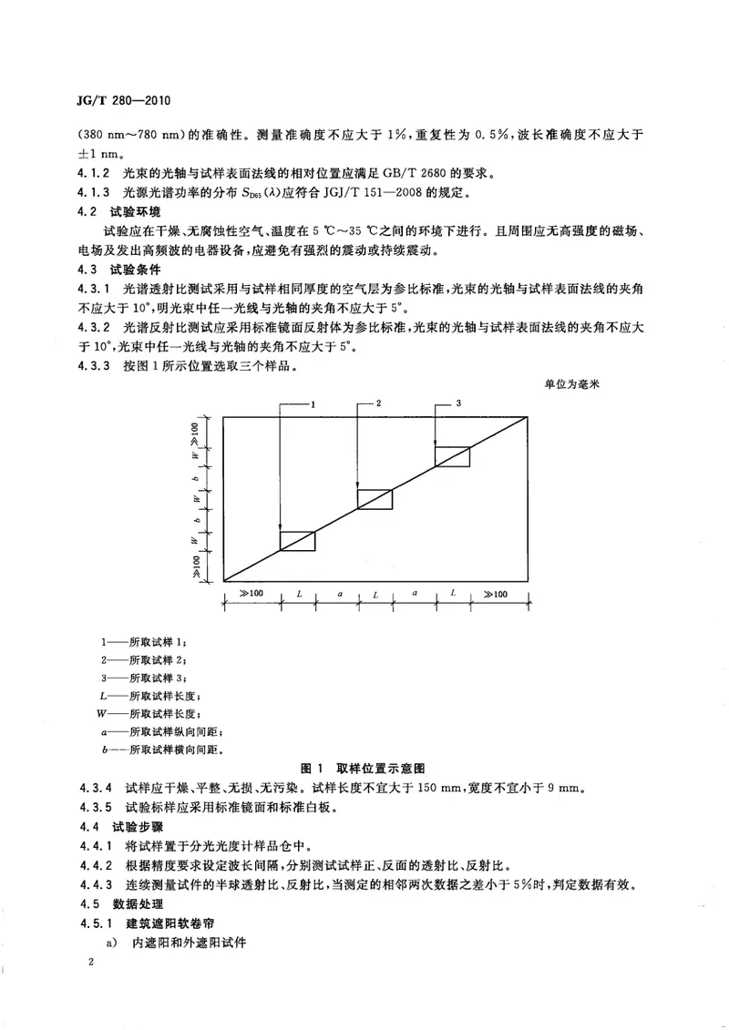 JGT280-2010建筑遮阳产品遮光性能试验方法 预览图