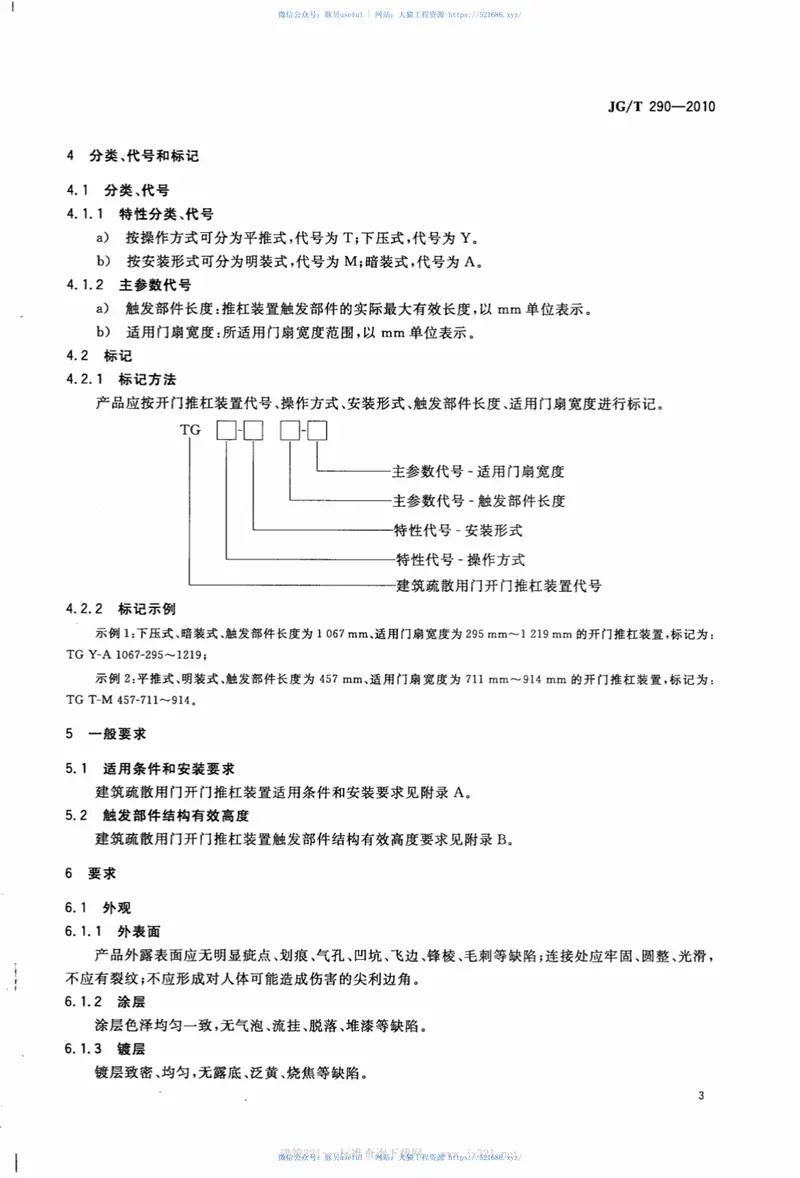 JGT290-2010建筑疏散用门开门推杠装置 预览图