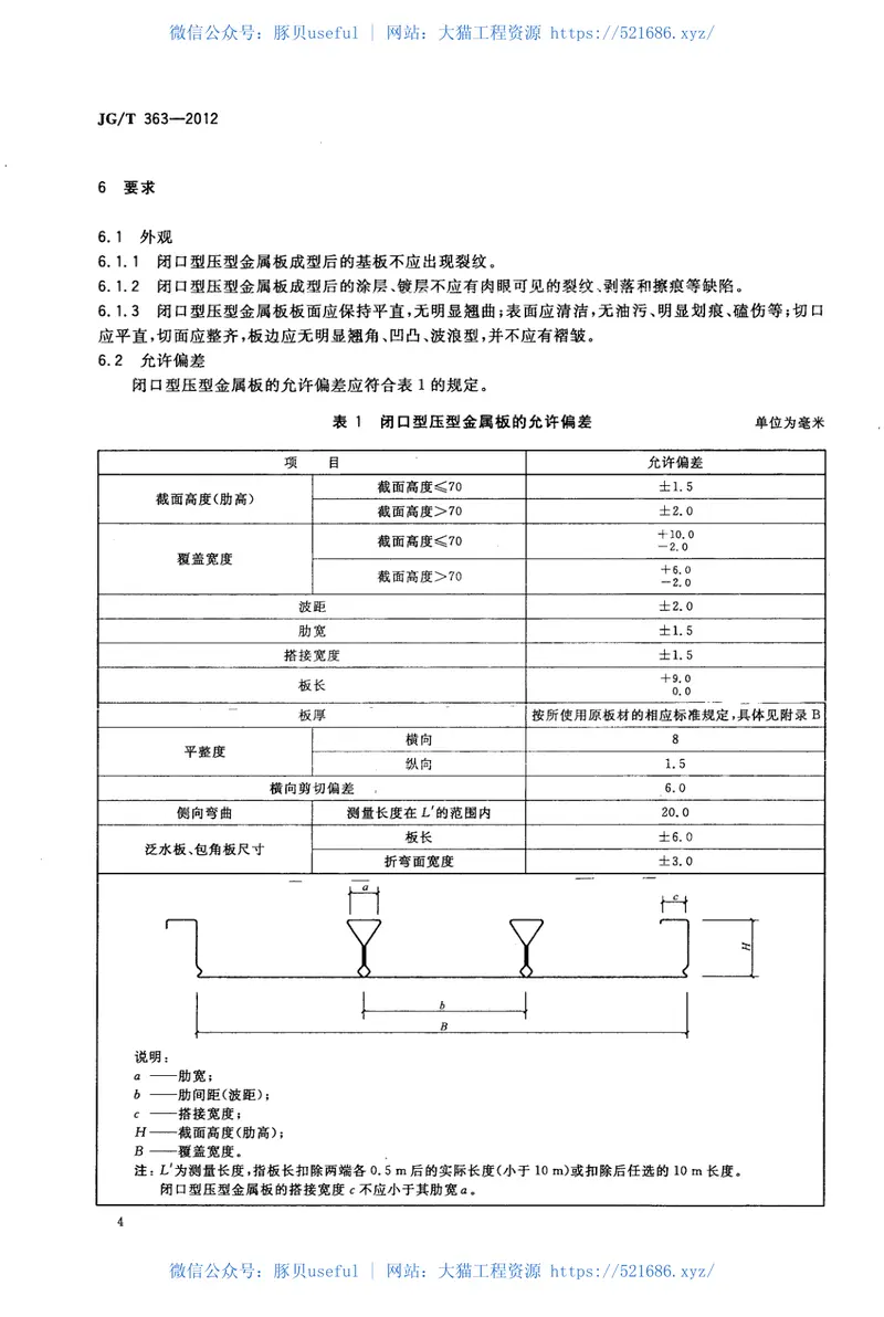 JGT363-2012闭口型压型金属板 预览图
