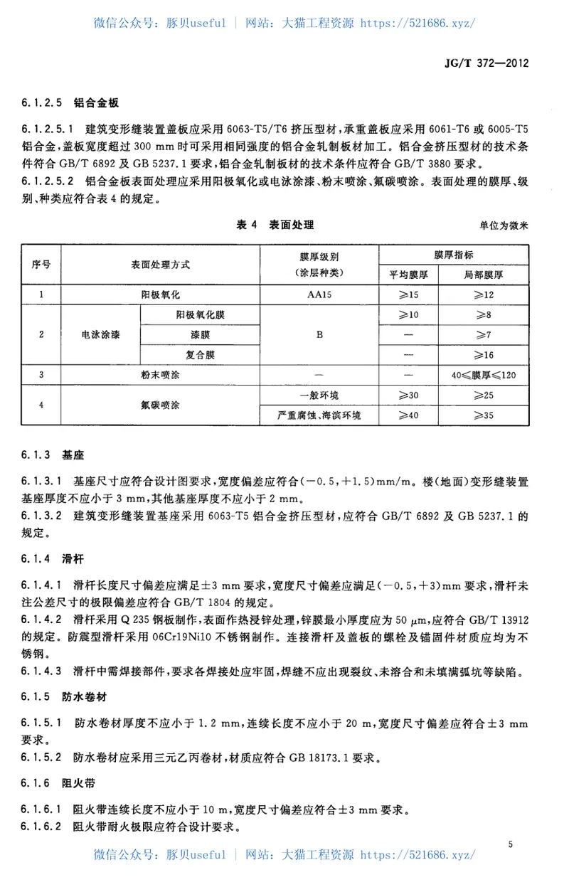 JGT372-2012建筑变形缝装置 预览图