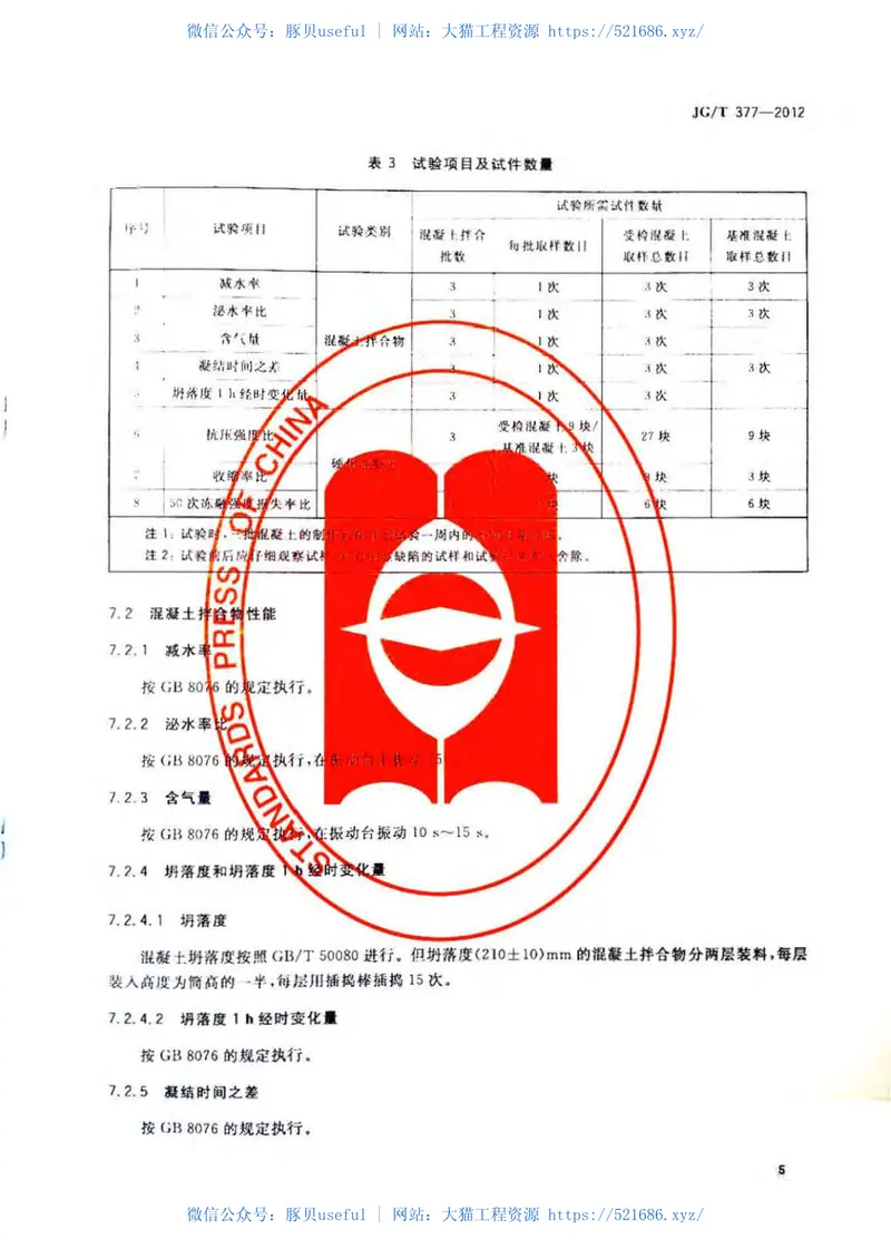 JGT377-2012混凝土防冻泵送剂 预览图