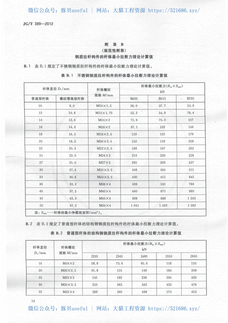 JGT389-2012建筑用钢质拉杆构件 预览图