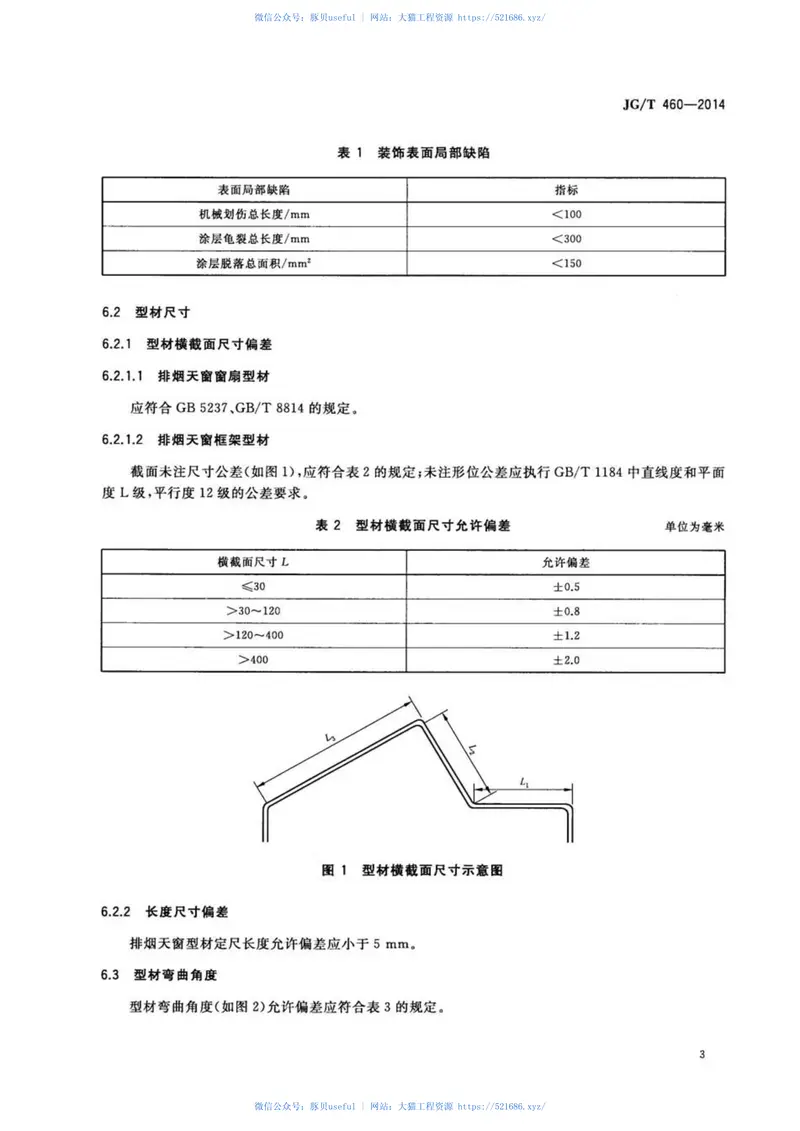 JGT460-2014排烟天窗节能型材技术条件 预览图