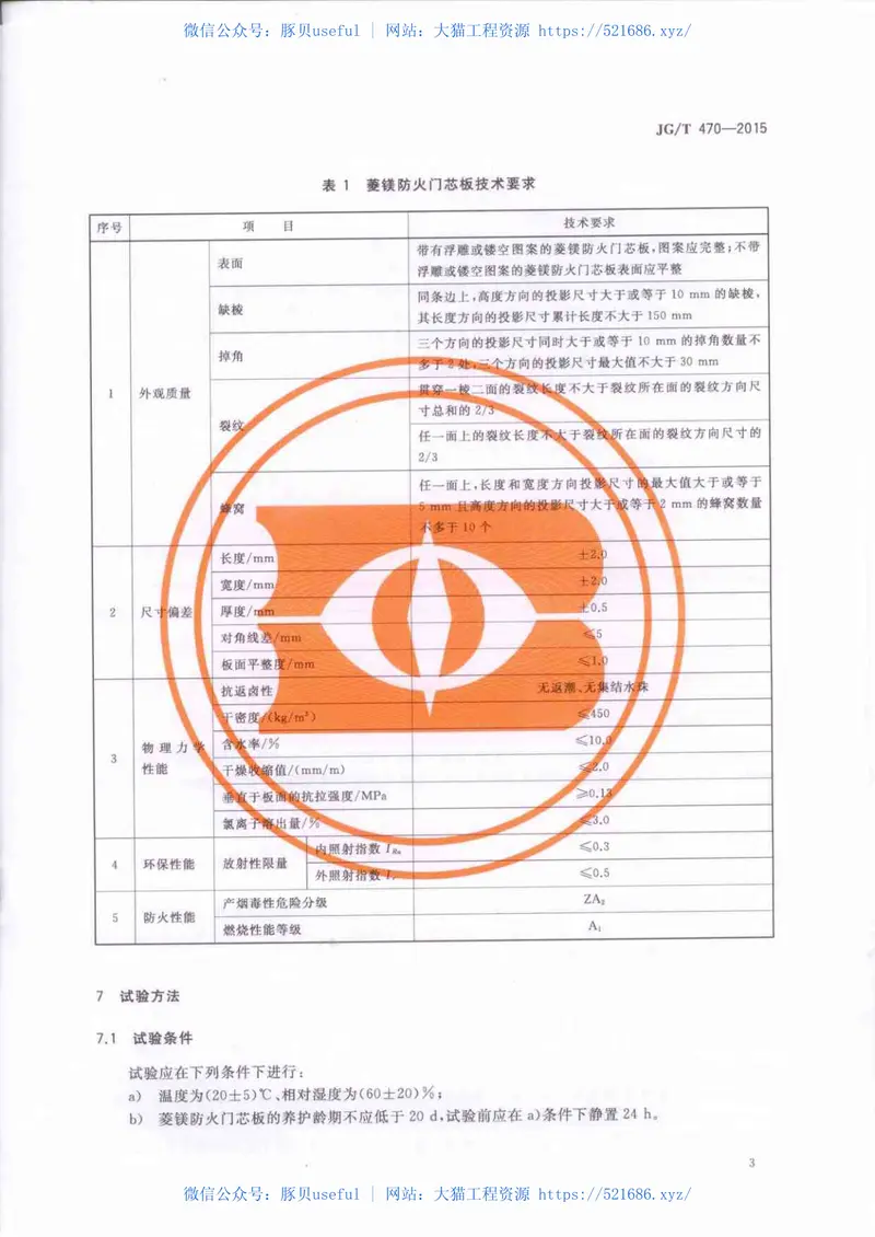 JGT470-2015菱镁防火门芯板 预览图