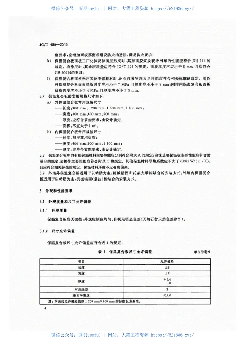 JGT480-2015外墙保温复合板通用技术要求 预览图