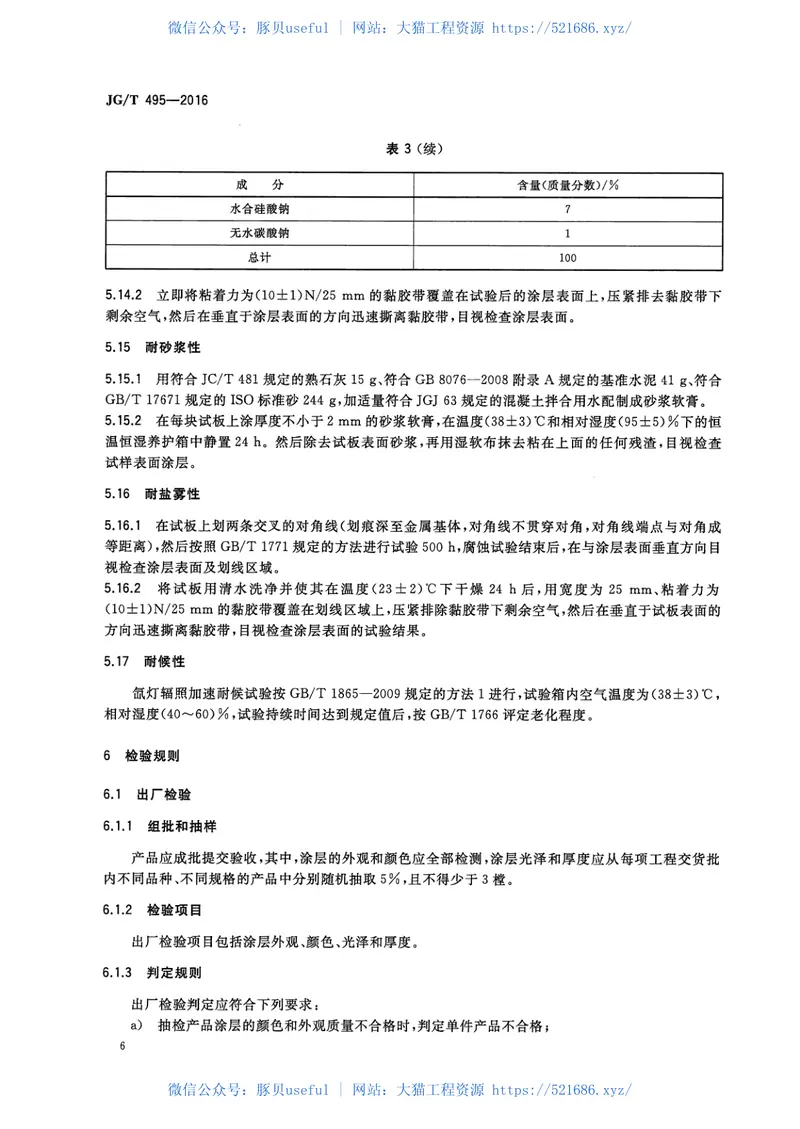JGT495-2016钢门窗粉末静电喷涂涂层技术条件 预览图