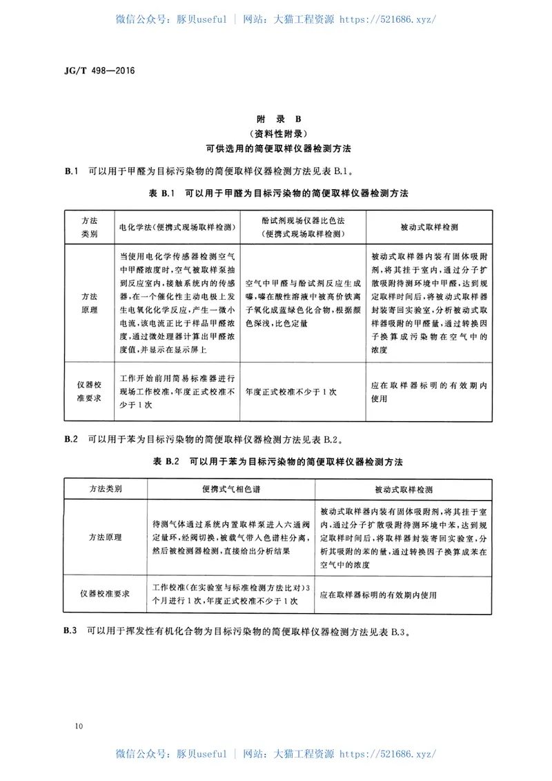 JGT498-2016建筑室内空气污染简便取样仪器检测方法 预览图