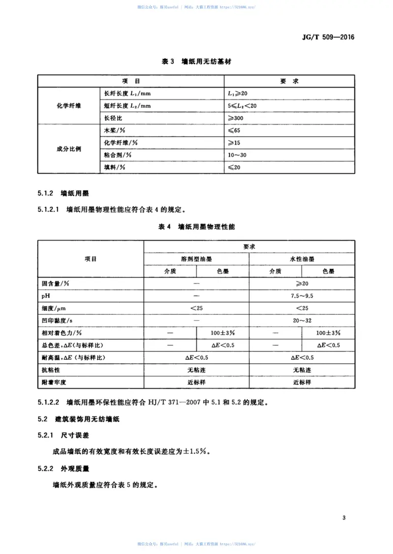 JGT509-2016建筑装饰用无纺布墙纸 预览图